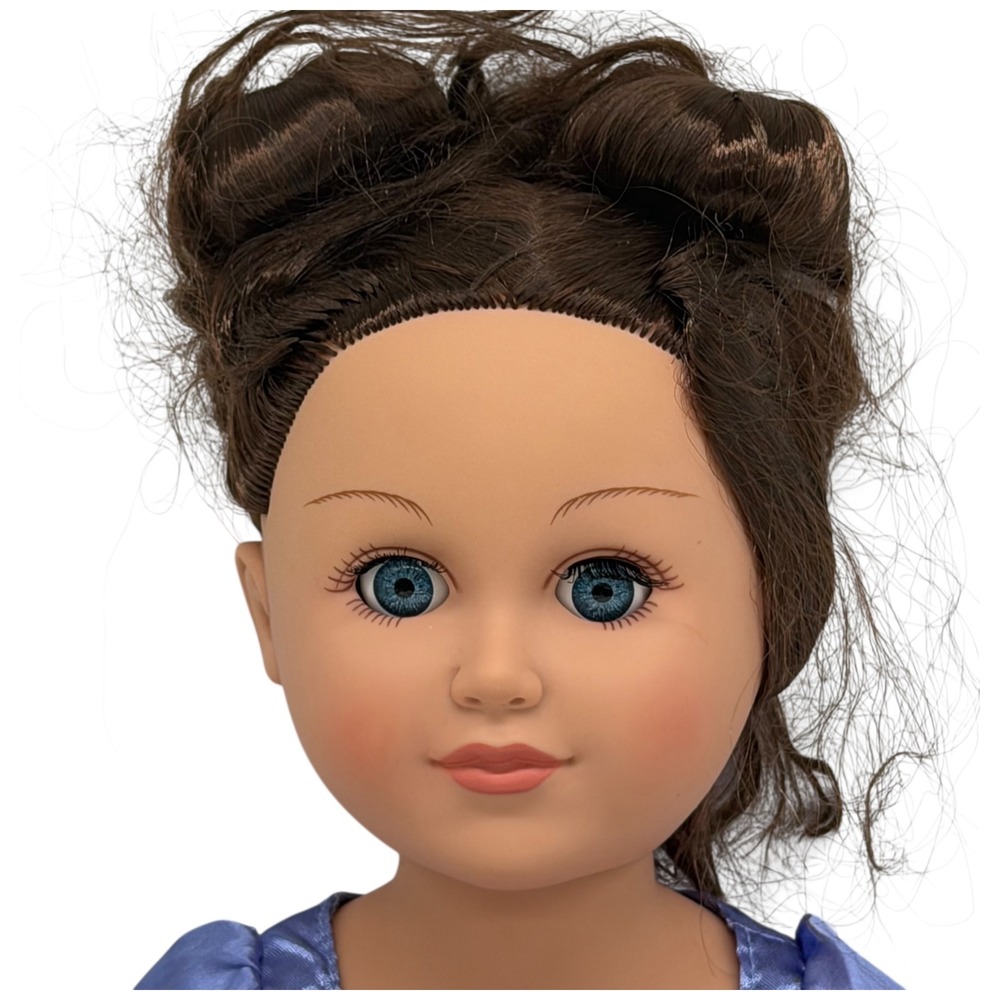 My Life As Doll 2013 Blue Sparkle Flower Dress Blue Eyes Brown Hair - Picture 2 of 8